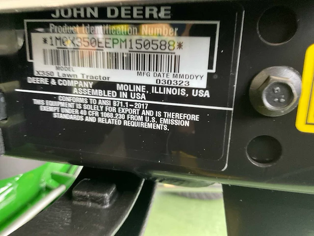 2023 john deere x350 zitmaaier - afbeelding 6 van  14
