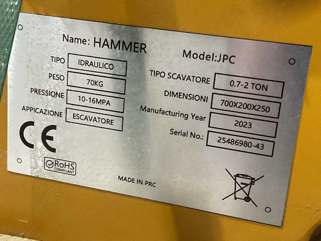 2023 jpc ht12c graafmachine met hydraulische breekhamer en extra bakken - afbeelding 20 van  30