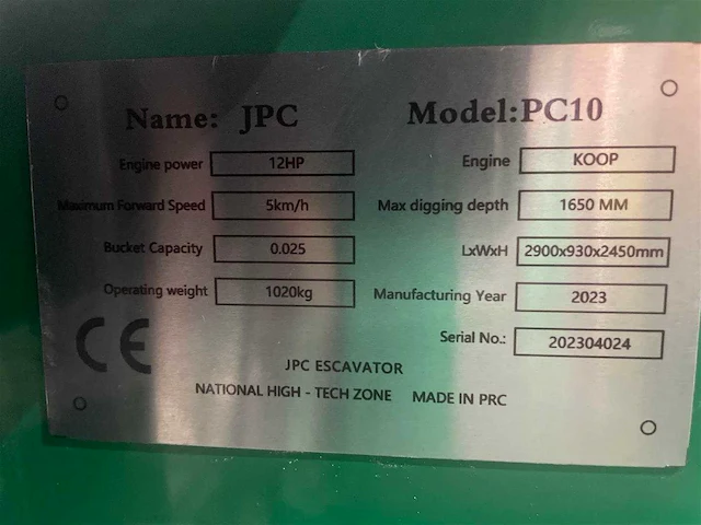 2023 jpc pc10 graafmachine met extra bak - afbeelding 11 van  16