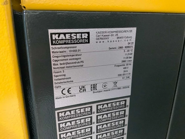 2023 kaeser sk22 schroefcompressor - afbeelding 9 van  10