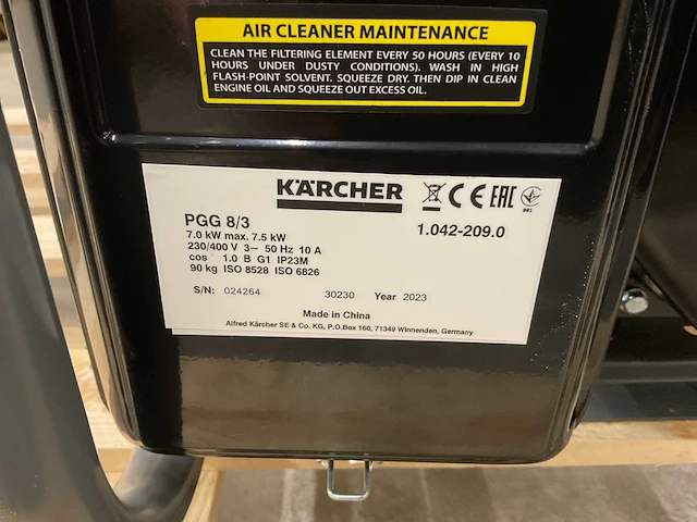 2023 kärcher pgg 8/3 benzine generator - afbeelding 7 van  7