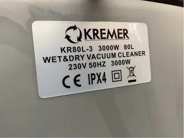 2023 kremer kr80l-3 industriële stofzuiger - afbeelding 14 van  14