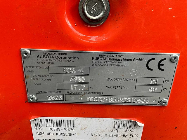 2023 kubota u36-4 minigraafmachine - afbeelding 28 van  35