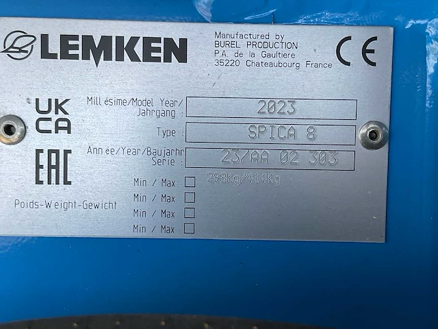 2023 lemken spica 8 kunstmeststrooier - afbeelding 9 van  17