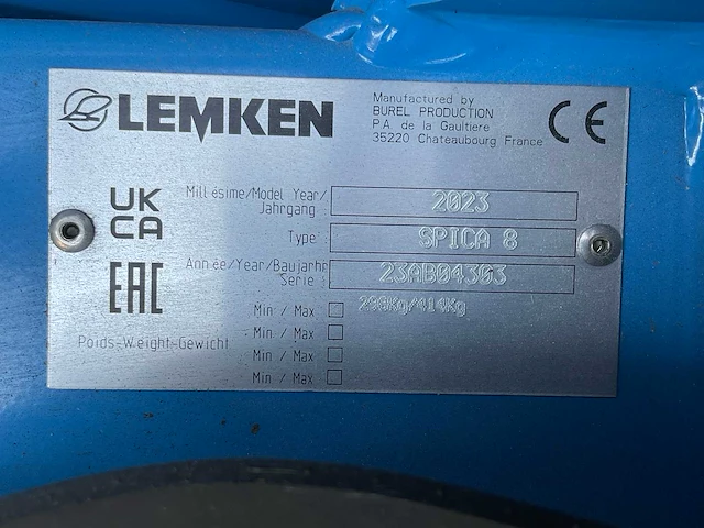 2023 lemken spica 8 kunstmeststrooier - afbeelding 6 van  14