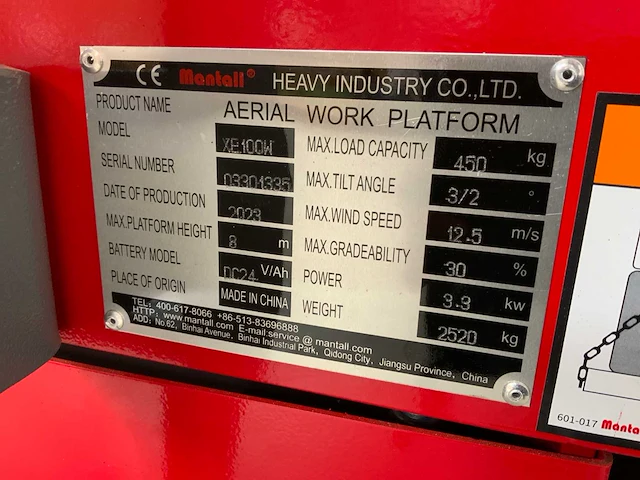 2023 mantall xe100w schaarhoogwerker 10m - afbeelding 15 van  20