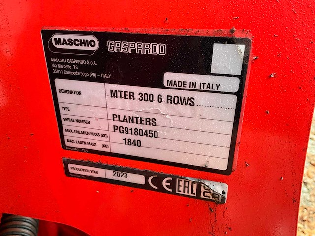 2023 maschio gaspardo mter 300 6-rijige maïs / precisiezaaimachine - afbeelding 17 van  24