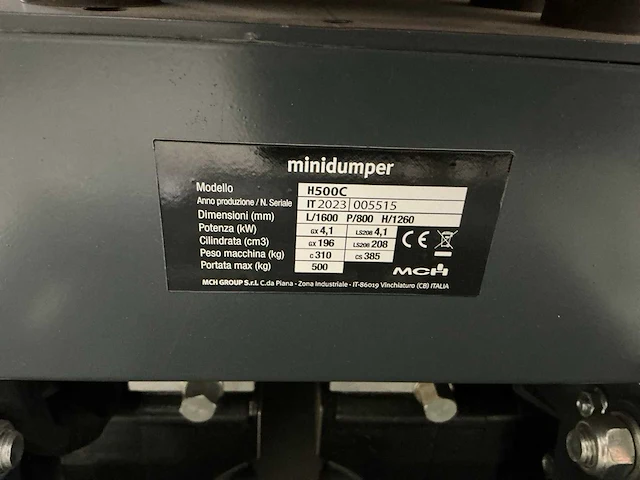 2023 mch h500c dumper - afbeelding 11 van  19