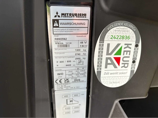 2023 mitsubishi rbm25n2 reach truck - afbeelding 21 van  28