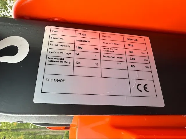2023 noblelift pte15n edge elektrische palletwagen - afbeelding 8 van  16