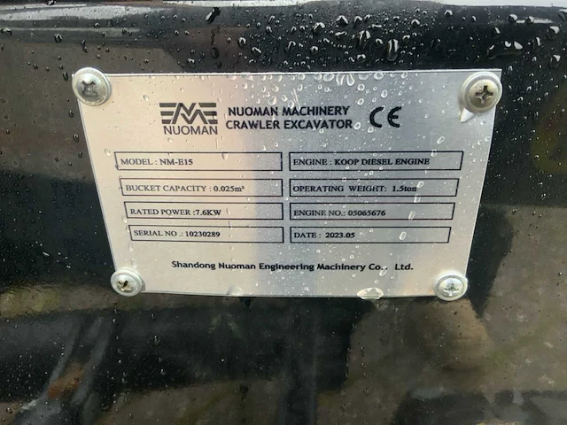 2023 nuoman machinery crawler excavator nm-e15 minigraafmachine - afbeelding 6 van  24
