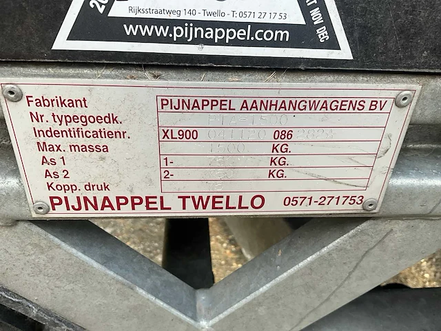2023 pijnappel pta-1500 tandemasser - afbeelding 7 van  15