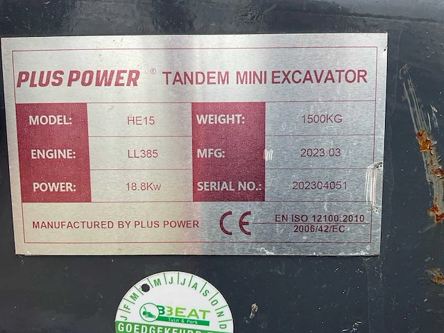 2023 plus power he15 minigraafmachine - afbeelding 11 van  19
