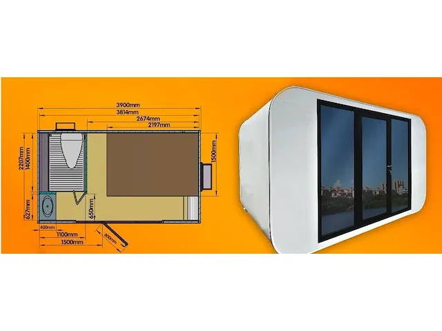 2023 stahlworks eco 4000 tiny house / atelier / kantoor - afbeelding 9 van  9