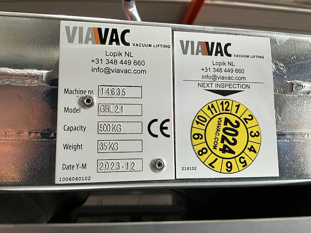 2023 viavac gbl21 vacuümheffer - afbeelding 9 van  10