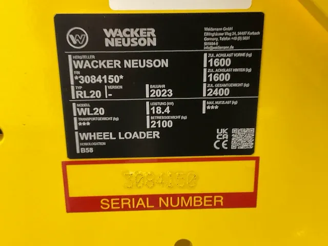2023 wacker neuson wl20 wiellader - afbeelding 19 van  26