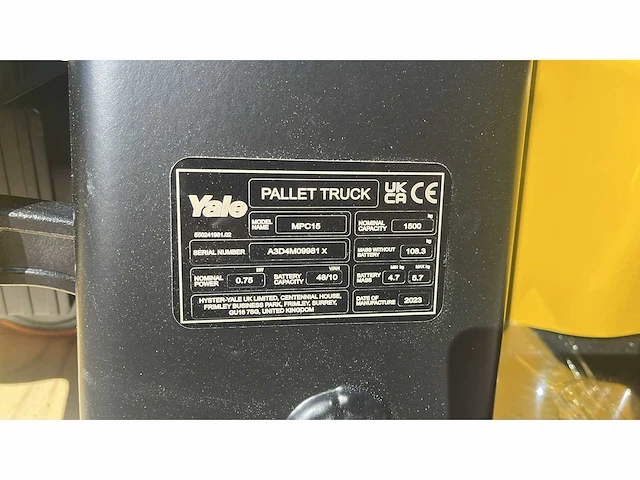 2023 yale mpc15 elektrische palletwagen - afbeelding 3 van  4