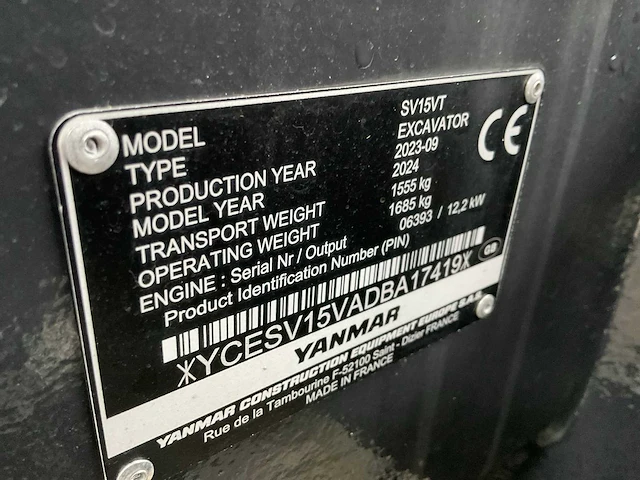 2023 yanmar sv 15 vt minigraafmachine - afbeelding 17 van  24