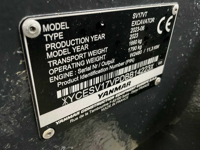 2023 yanmar sv 17 vt minigraafmachine - afbeelding 16 van  23