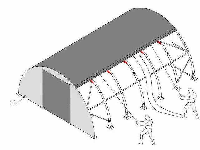 2024 - easygoing - (12x9,15x4,50 meter) - garage tent / opslag shelter 304015r - afbeelding 7 van  10