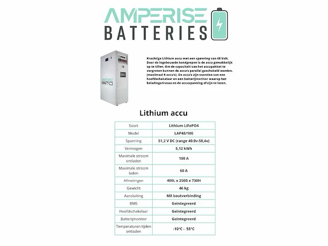 2024 amperise batteries lithium life thuisbatterij (4x) - afbeelding 4 van  6