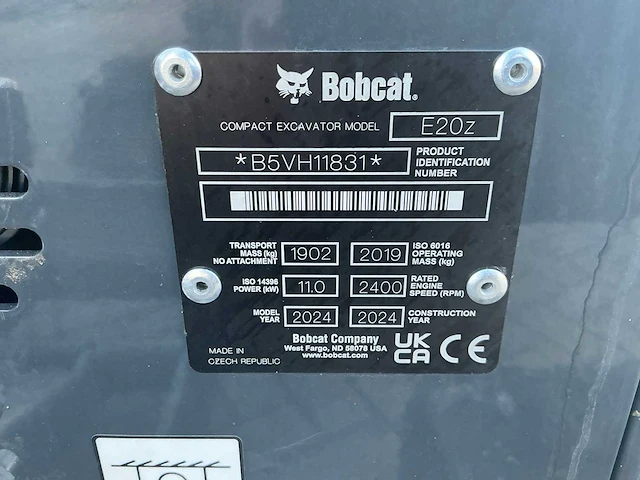 2024 bobcat e20z rupsgraafmachine - afbeelding 17 van  25