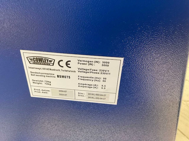 2024 cowley bsm075 bandschuurmachine - afbeelding 6 van  6