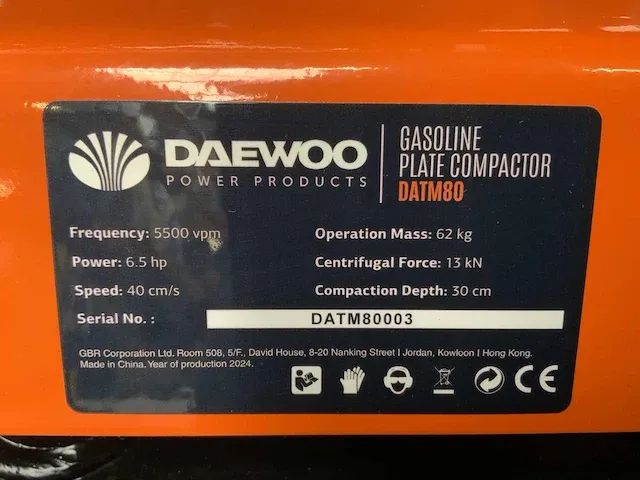 2024 daewoo datm80 - trilplaat compact - afbeelding 3 van  12