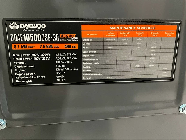 2024 daewoo ddae10500-3g diesel noodstroomaggregaat - afbeelding 17 van  23