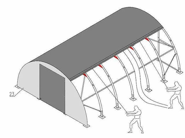 2024 easygoing - (12x9,15x4,50 meter) - garage tent / storage shelter 304015r - afbeelding 7 van  10