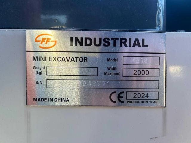 2024 ff industrial me18 minigraafmachine - afbeelding 7 van  15