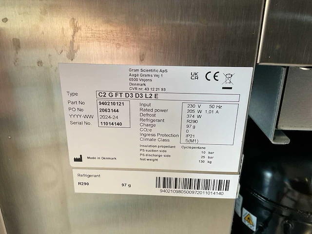 2024 g+ by gram scientific c2 g ft d3 d3 l2 e koelwerkbank - afbeelding 7 van  7