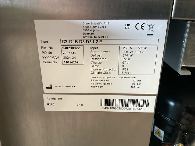 2024 g+ by gram scientific c2 g ib d3 d3 l2 e koelwerkbank - afbeelding 8 van  8