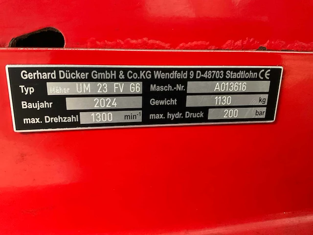 2024 gerhard dücker um 23 fv g6 maaidek - afbeelding 4 van  8