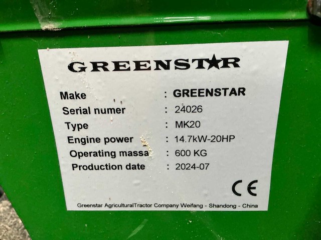 2024 greenstar mk20 minitractor - afbeelding 16 van  23