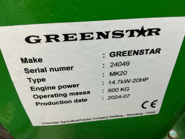 2024 greenstar mk20 minitractor - afbeelding 16 van  23