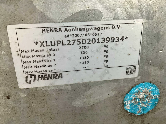 2024 henra 27b aanhangwagen - afbeelding 2 van  11