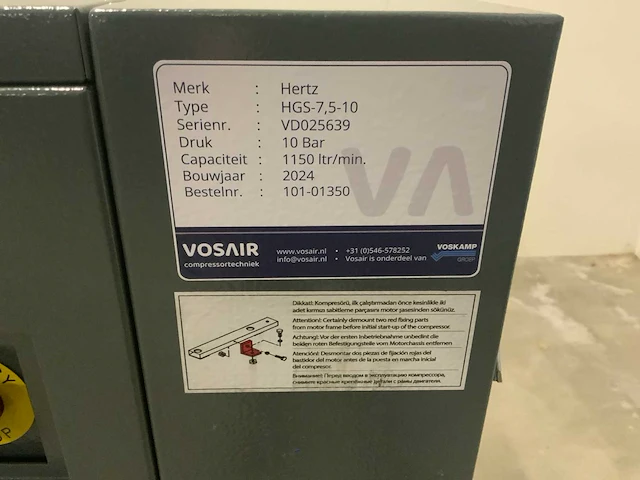 2024 hertz hsg-7,5-10 schroefcompressor - afbeelding 9 van  12