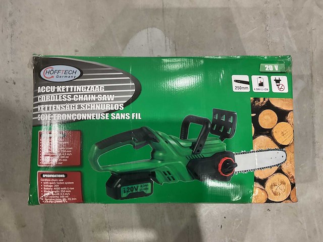 2024 hofftech 20v accu kettingzaag - afbeelding 2 van  8