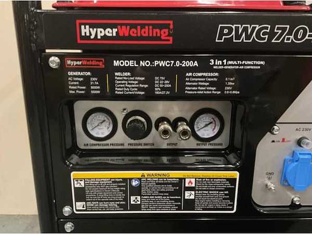 2024 hyperwelding 3 in 1 generator-lasmachine-compressor stroomgenerator - afbeelding 11 van  12