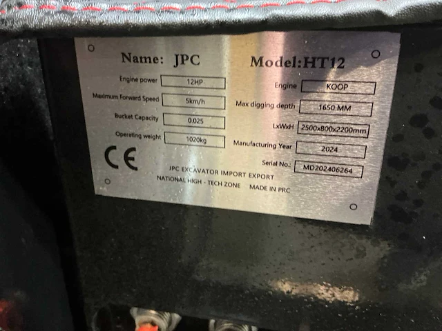 2024 jcp ht12 minigraafmachine - afbeelding 3 van  11