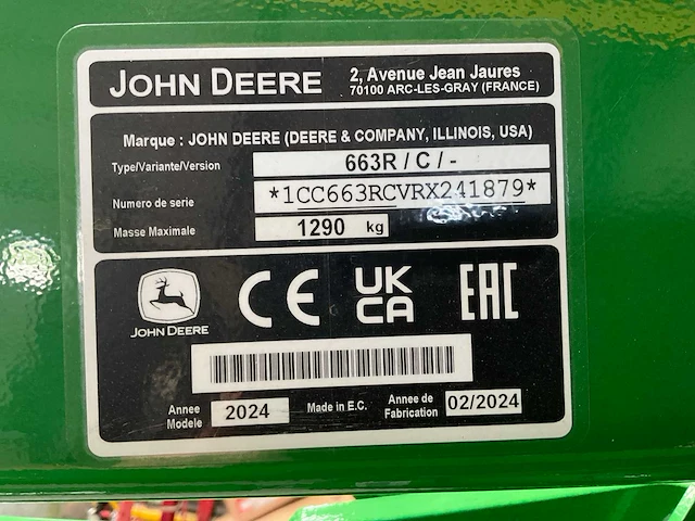 2024 john deere 663r / c / voorlader - afbeelding 6 van  9