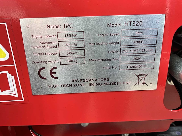 2024 jpc ht320 shovel - afbeelding 8 van  16