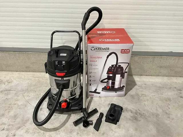 2024 kremer 65 liter rood industriële stofzuiger nat/droog - afbeelding 1 van  9