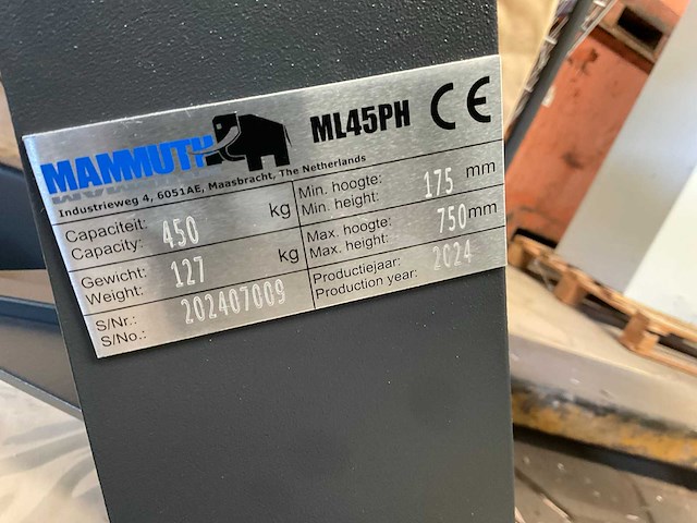 2024 mammuth ml45ph motorfietslift - afbeelding 6 van  6