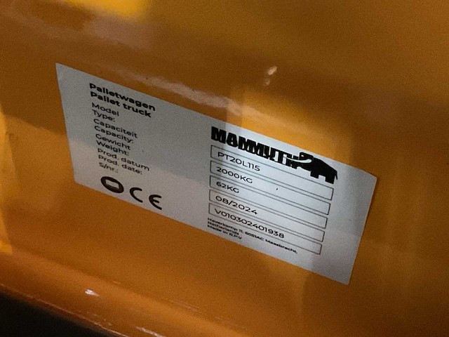 2024 mammuth pt20l115 palletwagen - afbeelding 6 van  6