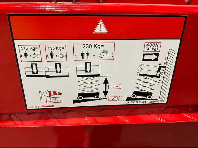 2024 mantall xe80w schaar hoogwerker - afbeelding 13 van  21
