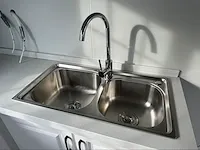 2024 mobiele woonunit / tiny house met twee slaapkamers en keuken steen motief antraciet - afbeelding 19 van  64