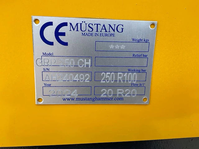 2024 mustang grp 250 ch grijper - afbeelding 9 van  9