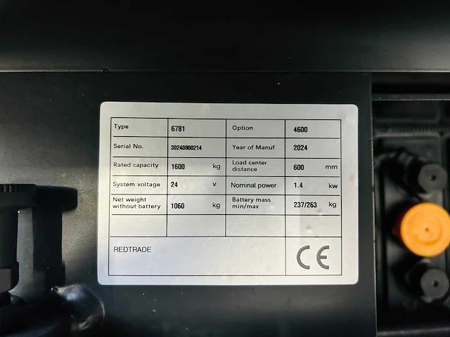 2024 noblelift ps16n elektrische stapelaar 4.6m - afbeelding 15 van  18